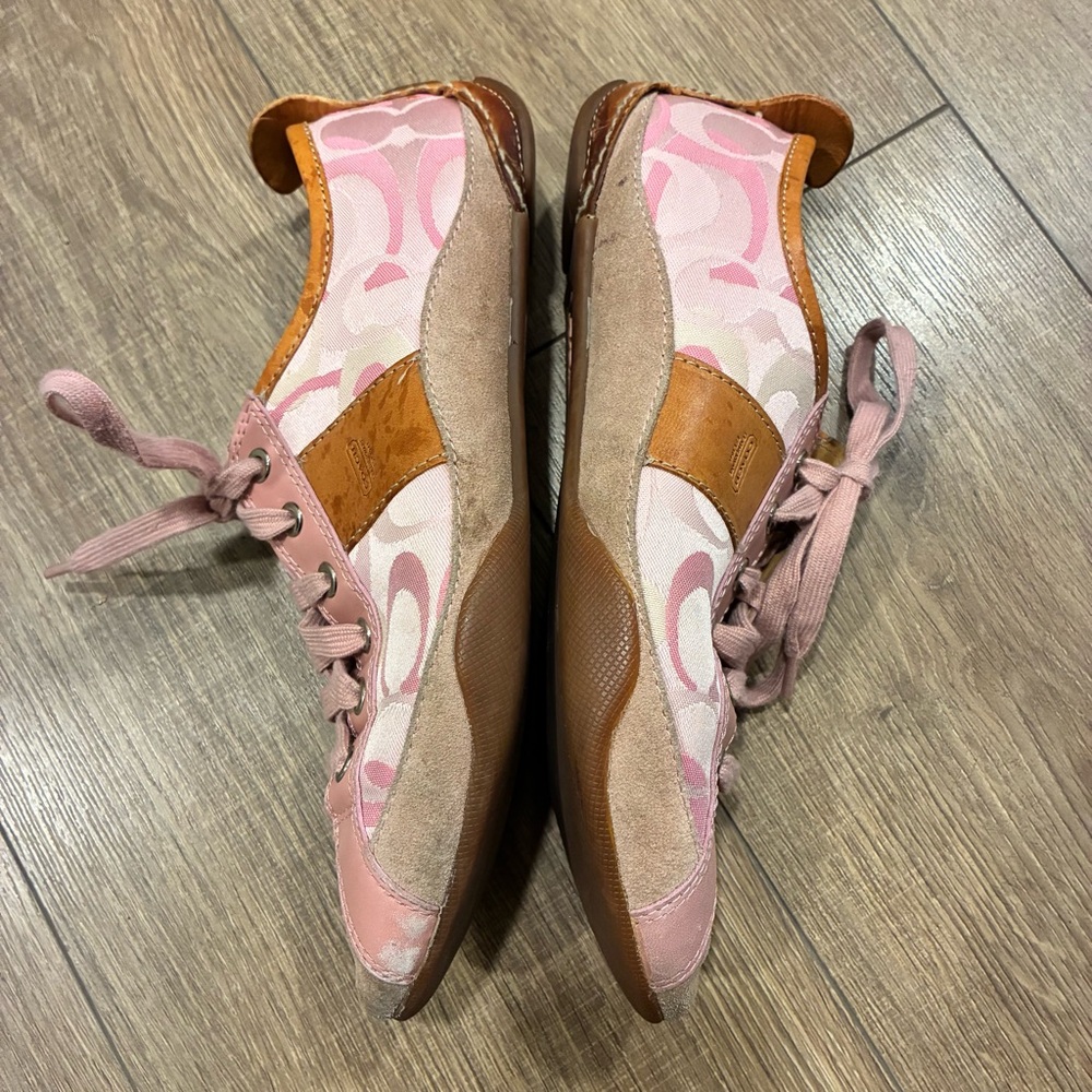 Coach Pink and Tan Women's Casual Sneakers, 9 - Picture 10 of 12